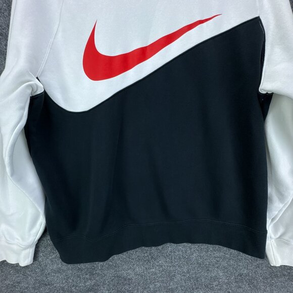 Nike Sweatshirt Mens Extra Large Black White Pullover Crewneck Center Swoosh - Picture 3 of 11